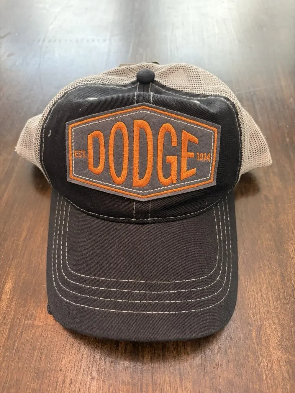 Dodge Trucker Adjustable Snapback Hat Mesh Distressed Bill Embroidered Logo 1914